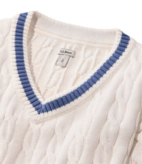 L.L.Bean Women's The Original Double L® Sweater, Cable V-Neck NEW|CLOTHING