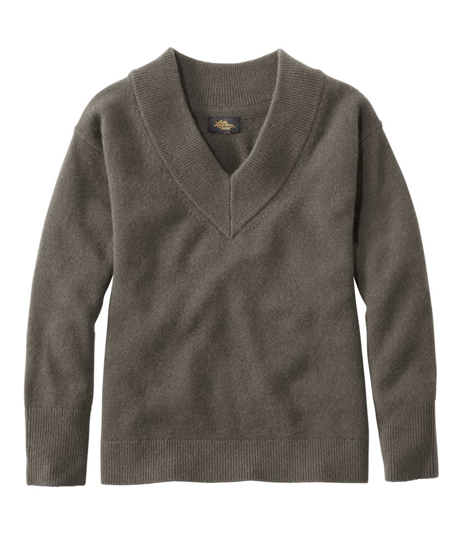 L.L.Bean Women's Signature Premium Essential Cashmere Sweater, Relaxed V-Neck NEW|CLOTHING|SALE