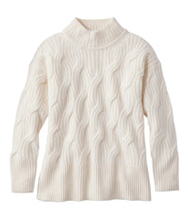 L.L.Bean Women's Signature Premium Cashmere Cable Sweaters, Mockneck NEW|CLOTHING|SALE
