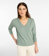 L.L.Bean Women's Cotton/Cashmere Sweater, V-Neck NEW|CLOTHING