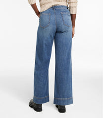 L.L.Bean Women's Signature Utility Jeans, Mid-Rise Wide-Leg Ankle NEW|CLOTHING