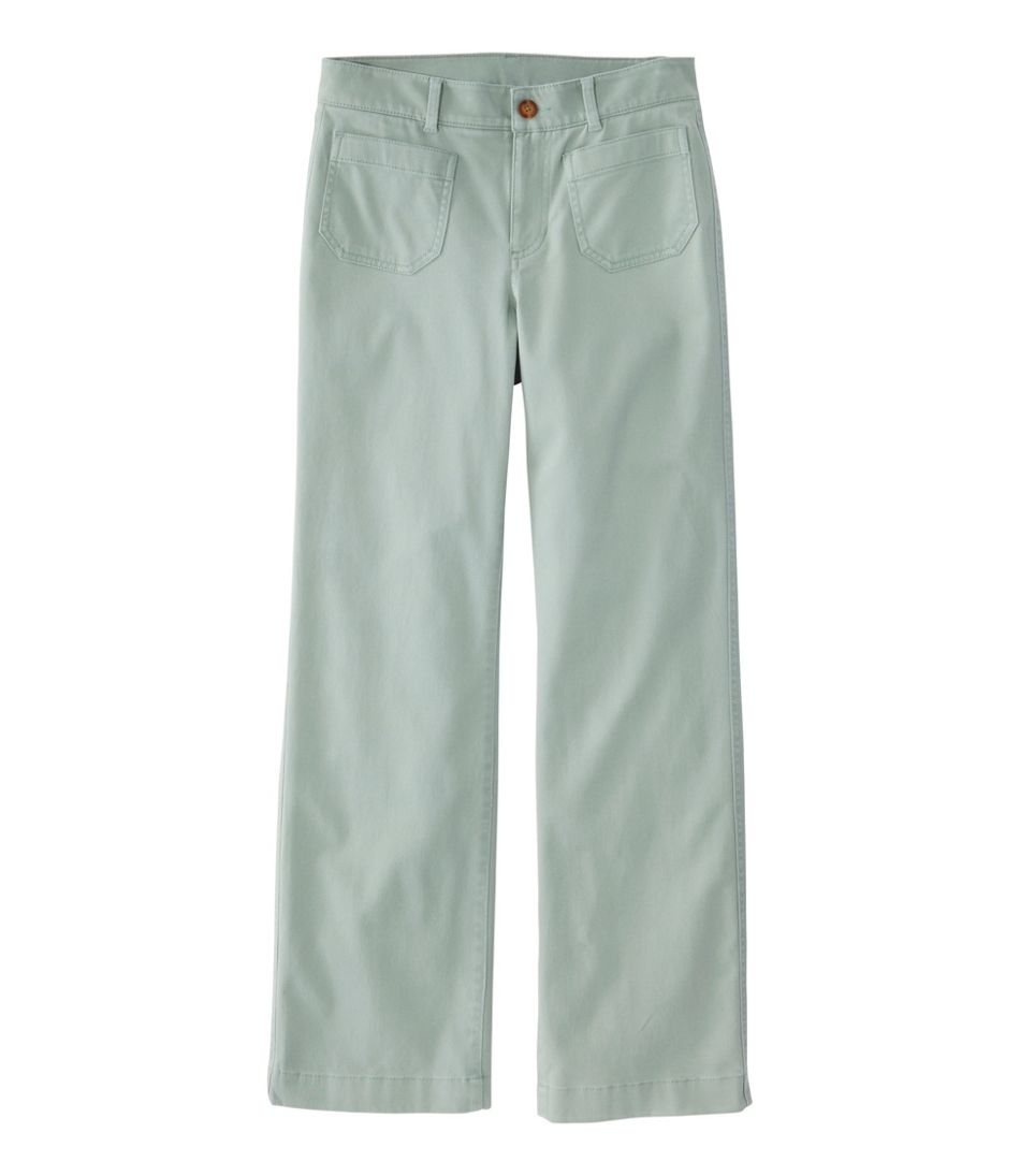 L.L.Bean Women's Comfort Stretch Patch Pocket Pants, Mid-Rise Wide Straight-Leg Chino NEW|CLOTHING