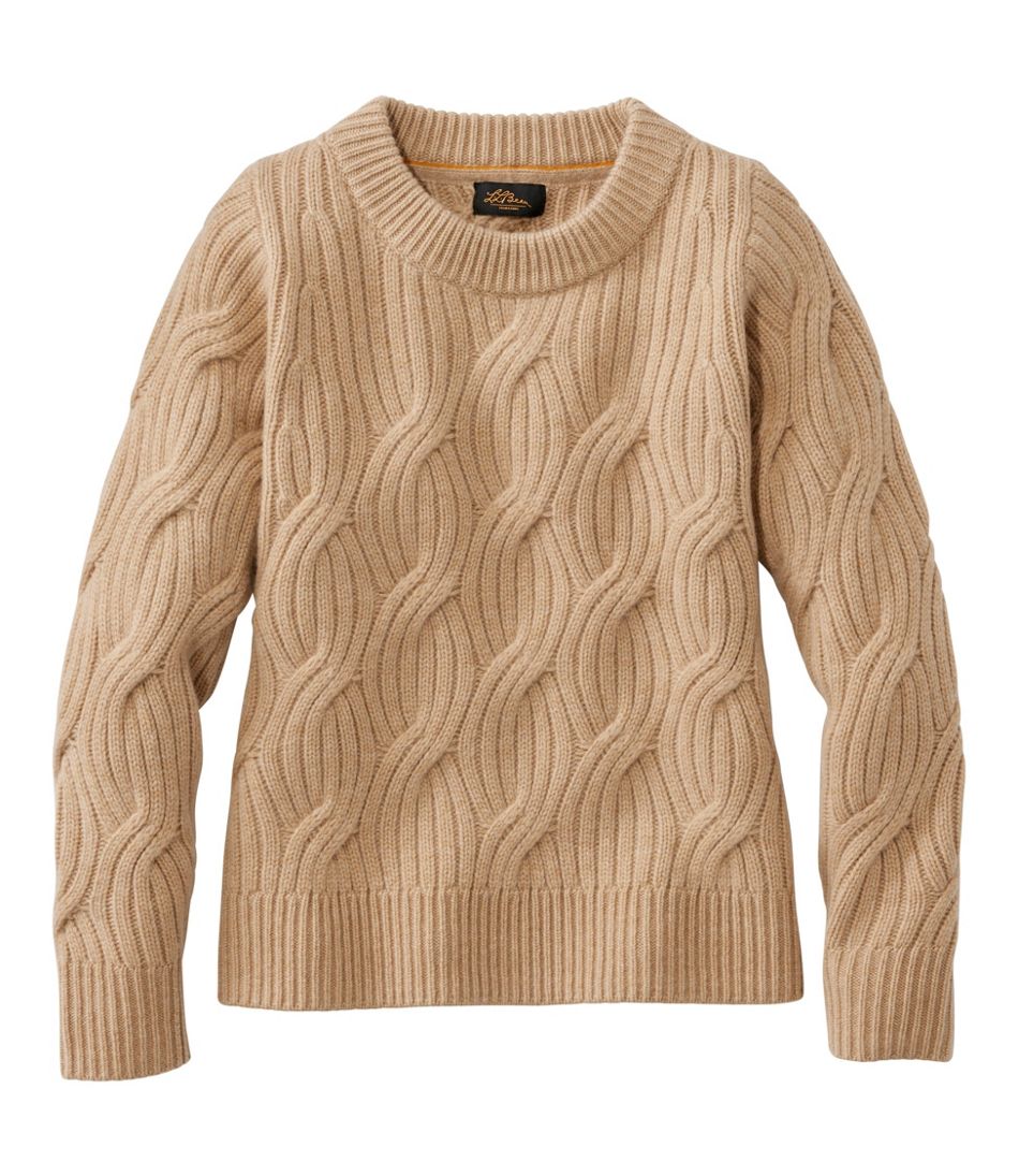 L.L.Bean Women's Signature Premium Cashmere Cable Sweater, Crewneck NEW|CLOTHING|SALE