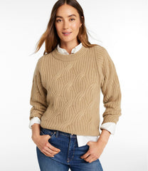 L.L.Bean Women's Signature Premium Cashmere Cable Sweater, Crewneck NEW|CLOTHING|SALE