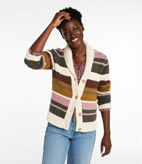 L.L.Bean Women's Signature Original Cotton Sweater, Shawl Cardigan Stripe NEW|CLOTHING