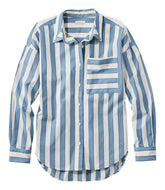 L.L.Bean Women's Signature Premium Essential Poplin Shirt, Long-Sleeve Novelty Stripe NEW|CLOTHING