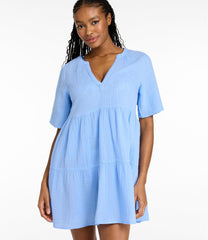L.L.Bean Women's Cloud Gauze Cover-Up Tiered Dress, Print NEW|CLOTHING
