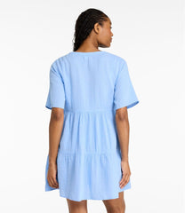 L.L.Bean Women's Cloud Gauze Cover-Up Tiered Dress, Print NEW|CLOTHING