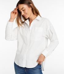 L.L.Bean Women's Signature Premium Essential Poplin Shirt, Long-Sleeve NEW|CLOTHING