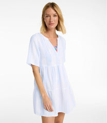 L.L.Bean Women's Cloud Gauze Cover-Up, Tiered Dress Print NEW|CLOTHING