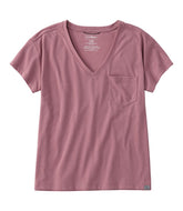 L.L.Bean Women's Mountainside V-Neck Pocket Tee, Short Sleeve NEW|CLOTHING