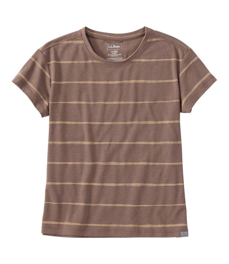L.L.Bean Women's Mountainside Crewneck Tee, Short-Sleeve Stripe NEW|CLOTHING