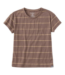 L.L.Bean Women's Mountainside Crewneck Tee, Short-Sleeve Stripe NEW|CLOTHING