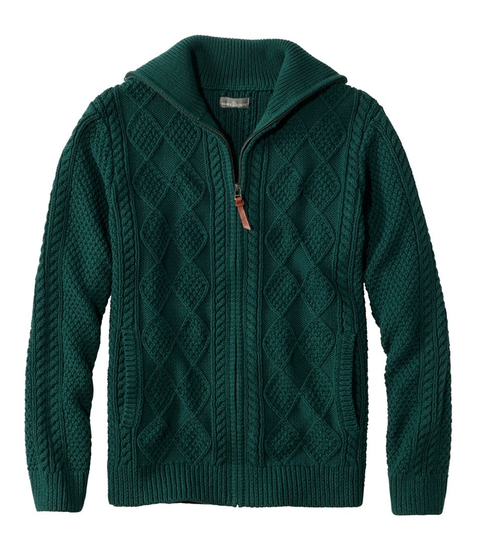 L.L.Bean Men's Signature Cotton Fisherman Sweater, Full-Zip NEW|CLOTHING|SALE