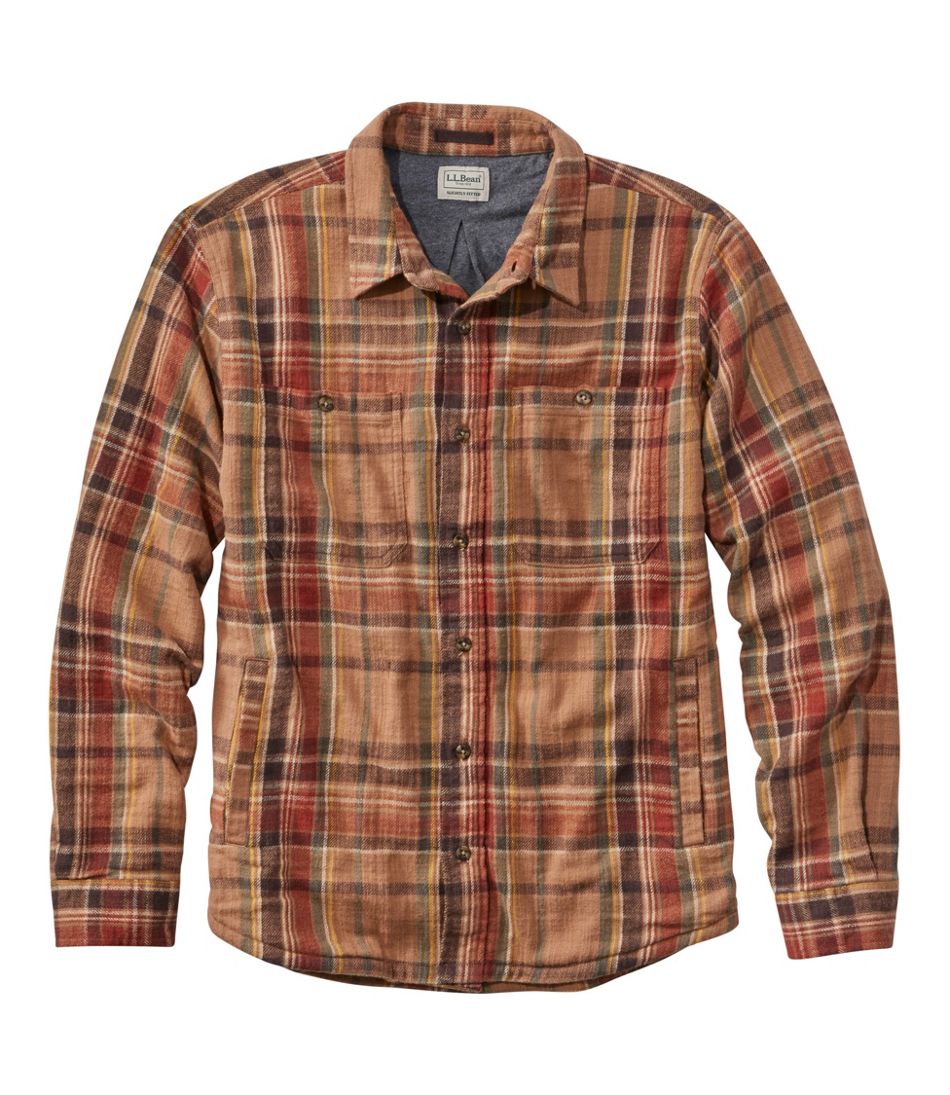 L.L.Bean Men's 1912 Field Flannel Shirt, Lined, Slightly Fitted Untucked Fit, Plaid NEW|CLOTHING|SALE