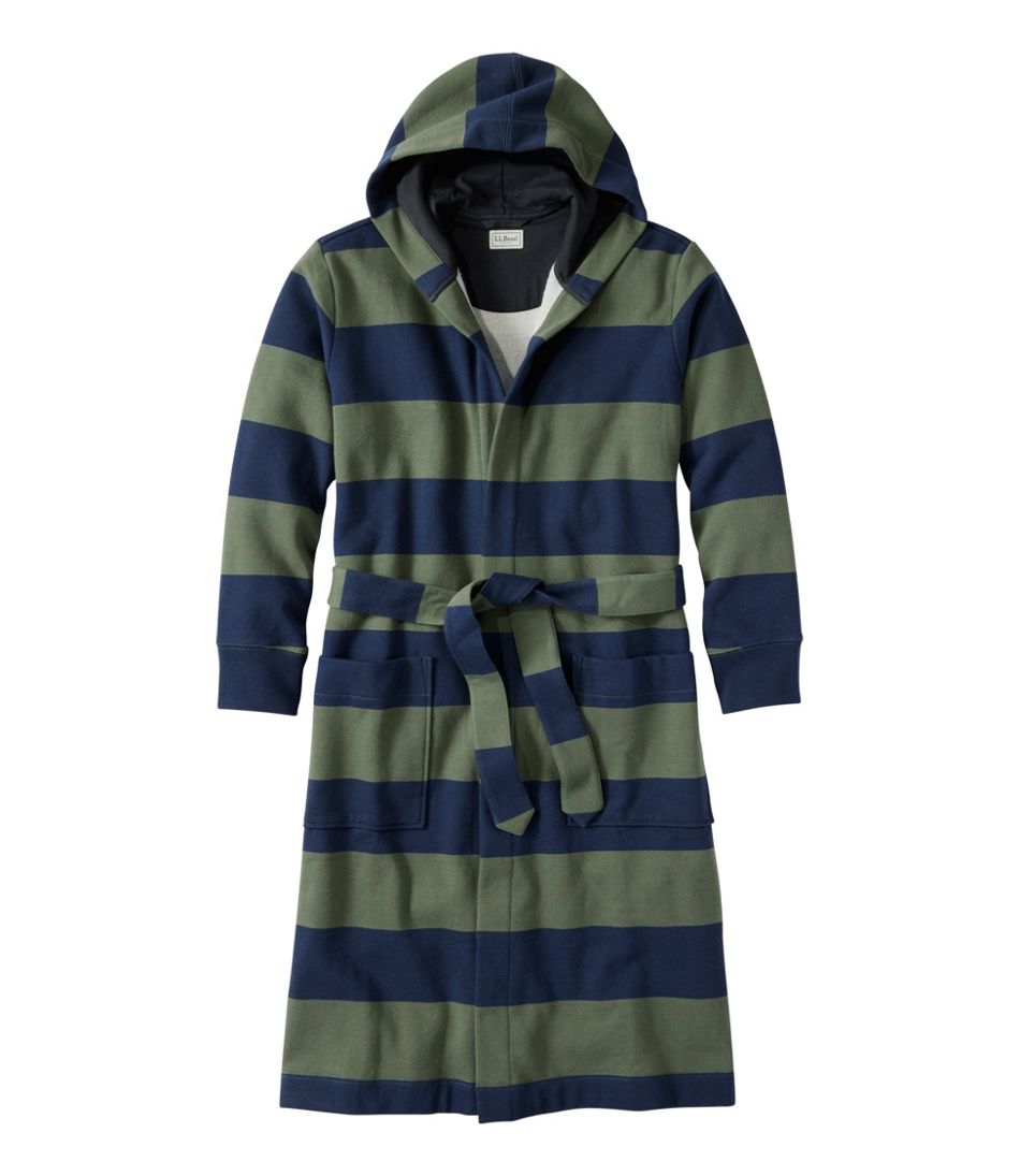 L.L.Bean Men's Mariner Sweatshirt Robe, Stripe NEW|CLOTHING