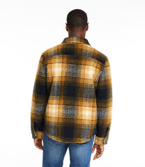 L.L.Bean Men's Signature Mixed Media Fleece Shirt Jacket, Plaid NEW|CLOTHING
