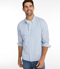 L.L.Bean Men's Comfort Stretch Performance® Chambray Shirt, Long-Sleeve, Slightly Fitted Untucked Fit NEW|CLOTHING
