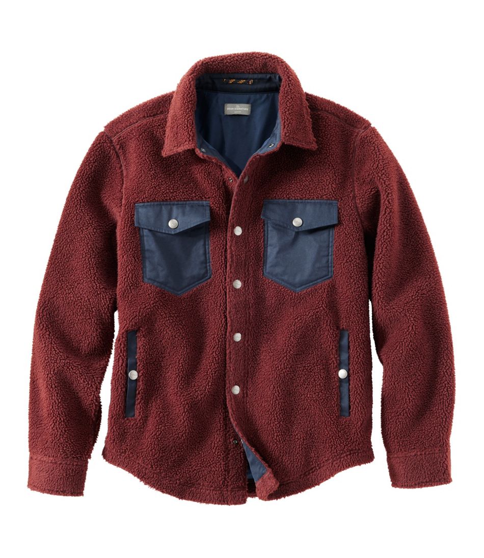 L.L.Bean Men's Signature Mixed Media Fleece Shirt Jacket NEW|CLOTHING