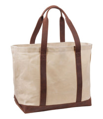 L.L.Bean Leather-Trim Waxed Canvas Tote NEW|BAG & TRAVEL