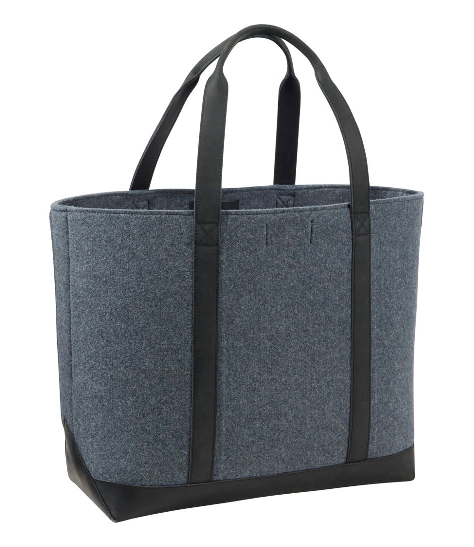 L.L.Bean Leather-Trim Wool Tote NEW|BAG & TRAVEL