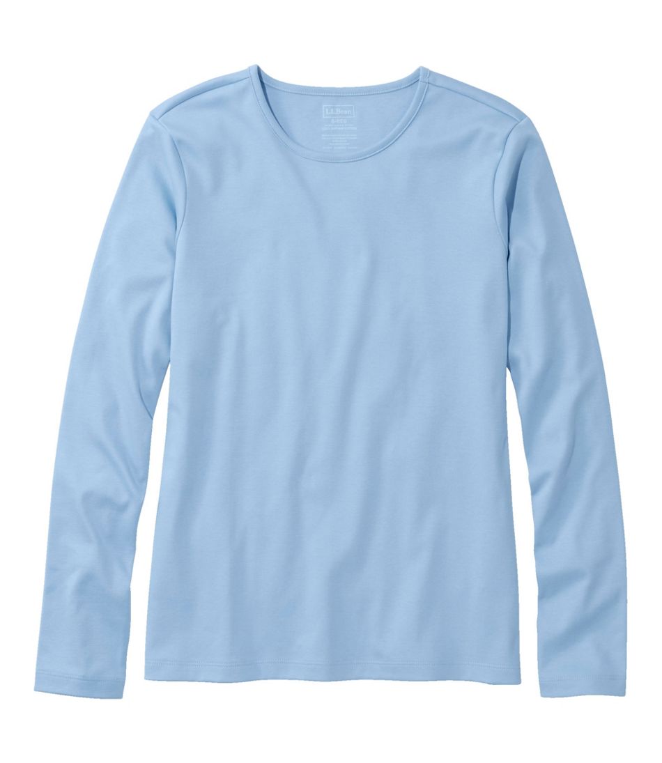 L.L.Bean Women's Pima Cotton Tee, Long-Sleeve Crewneck CLOTHING|SALE