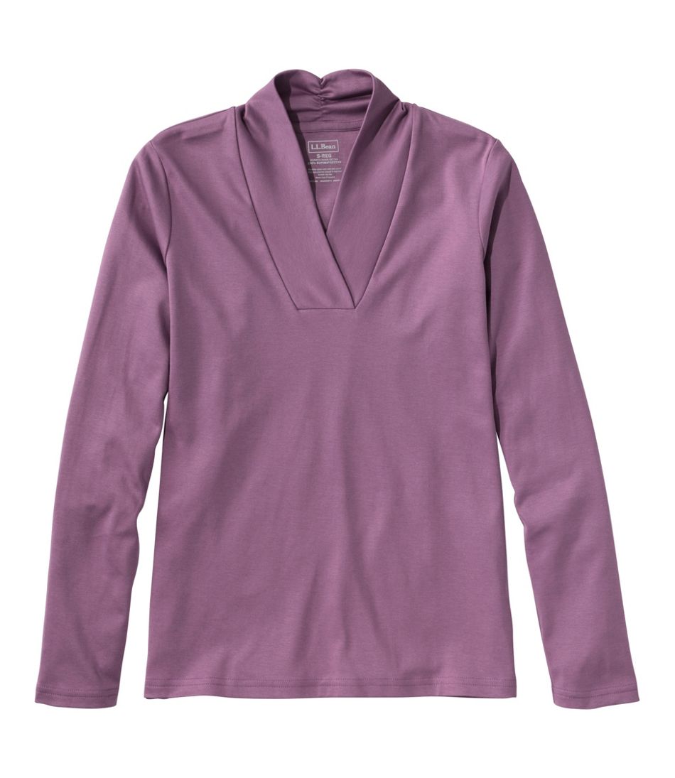 L.L.Bean Women's Pima Cotton Tee, Shawl Long-Sleeve CLOTHING|SALE