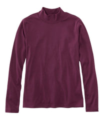 L.L.Bean Women's Pima Cotton Tee, Long-Sleeve Mockneck CLOTHING