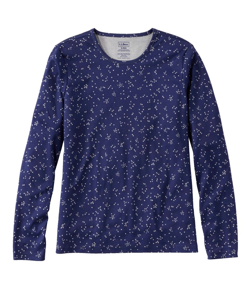 L.L.Bean Women's Pima Cotton Tee, Long-Sleeve Crewneck Print CLOTHING|SALE