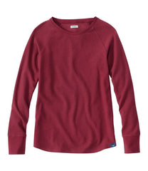 L.L.Bean Women's Unshrinkable Mini-Waffle Tee, Long-Sleeve Crewneck CLOTHING|SALE