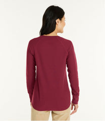 L.L.Bean Women's Unshrinkable Mini-Waffle Tee, Long-Sleeve Crewneck CLOTHING|SALE