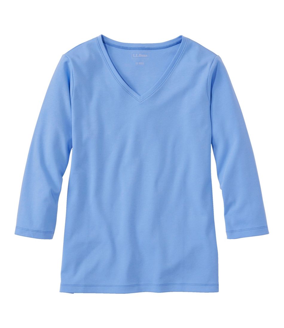 L.L.Bean Women's V-Neck, Three-Quarter-Sleeve CLOTHING|SALE