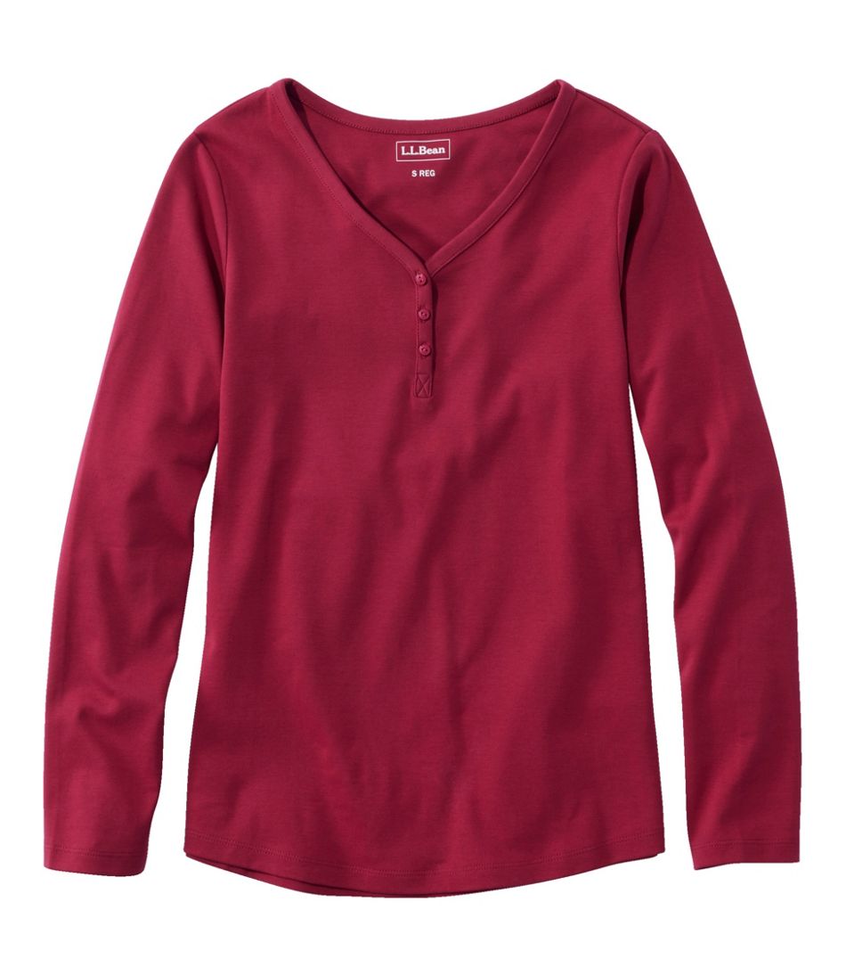 L.L.Bean Women's V-Neck Henley, Long-Sleeve CLOTHING|SALE