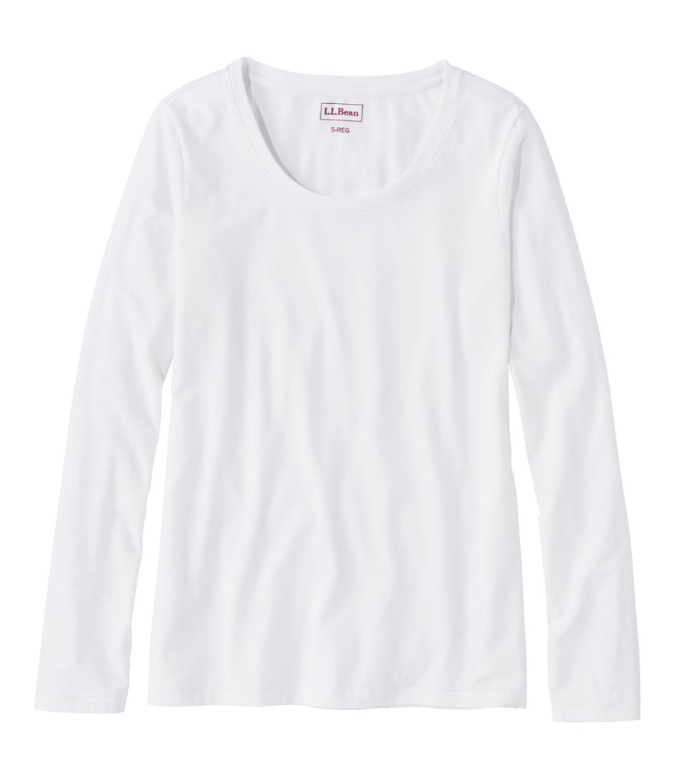 L.L.Bean Women's Soft Stretch Supima-Blend Tee, Scoopneck Long-Sleeve CLOTHING|SALE
