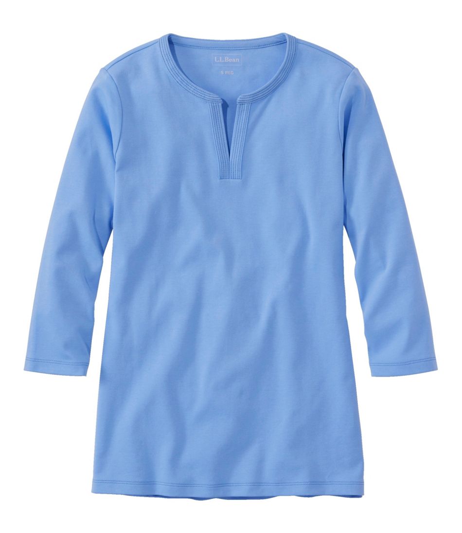 L.L.Bean Women's Tee, Three-Quarter-Sleeve Splitneck Tunic CLOTHING|SALE