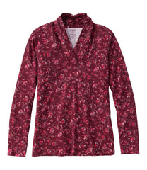 L.L.Bean Women's Pima Cotton Tee, Shawl Long-Sleeve Print CLOTHING|SALE