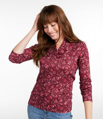 L.L.Bean Women's Pima Cotton Tee, Shawl Long-Sleeve Print CLOTHING|SALE