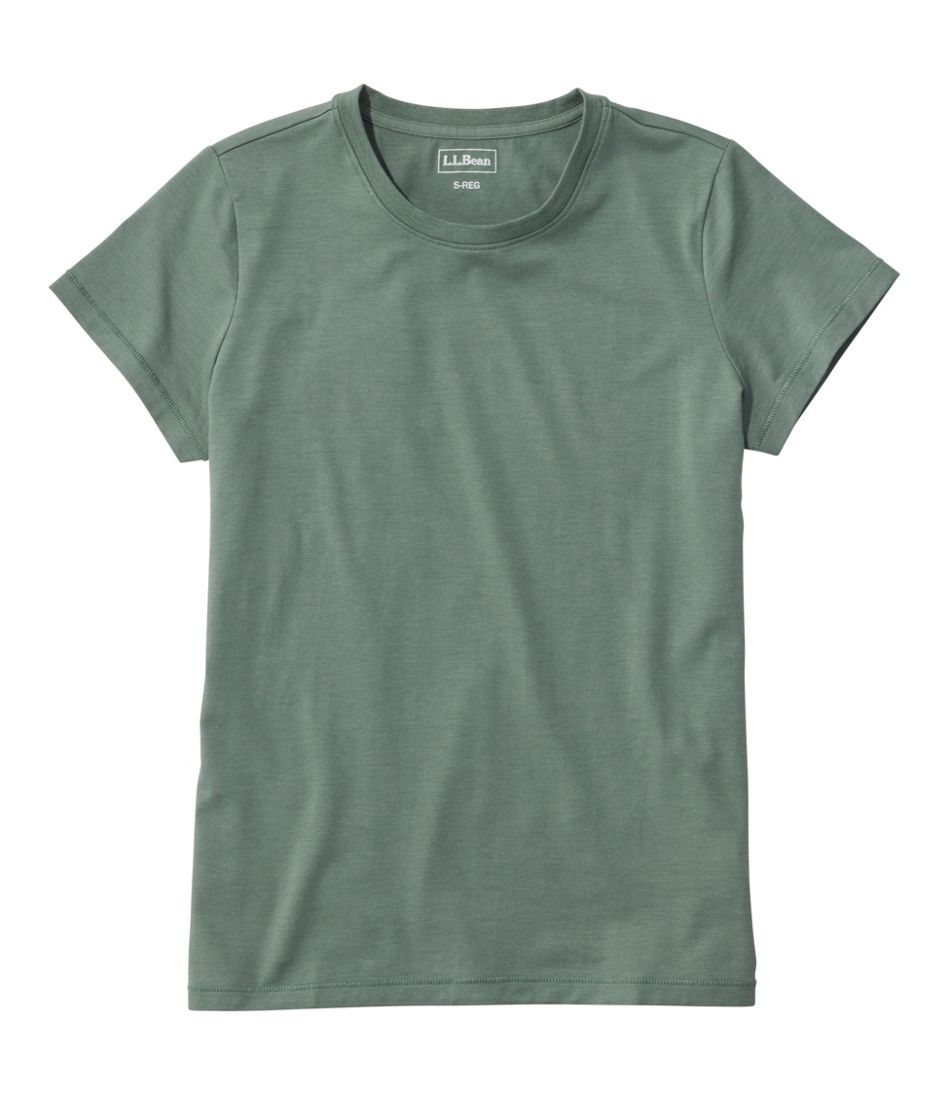 L.L.Bean Women's Soft Stretch Supima-Blend Tee, Crewneck Short-Sleeve CLOTHING