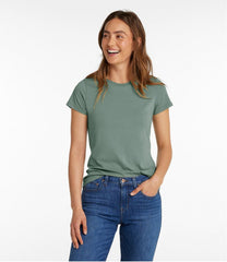 L.L.Bean Women's Soft Stretch Supima-Blend Tee, Crewneck Short-Sleeve CLOTHING