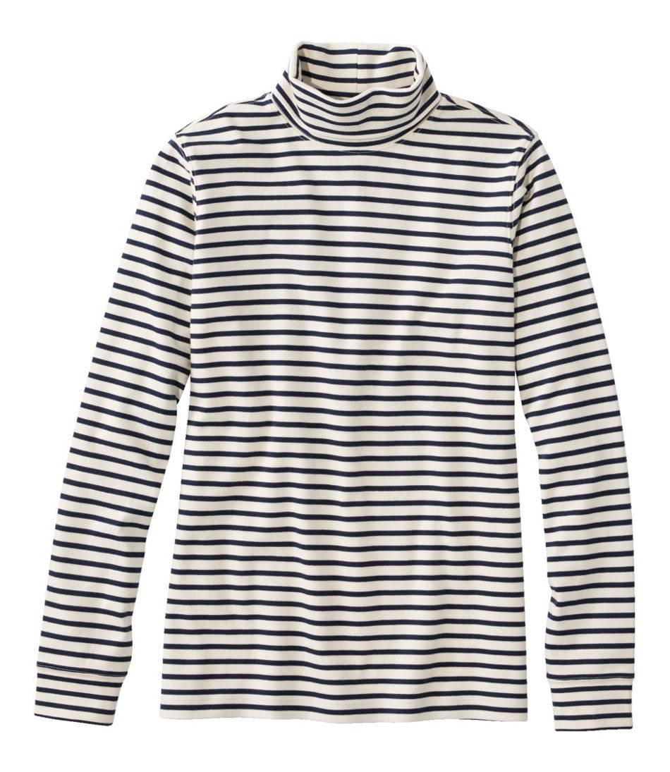 L.L.Bean Women's Interlock Turtleneck, Long-Sleeve Stripe CLOTHING|SALE