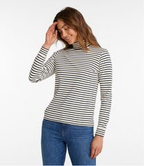 L.L.Bean Women's Interlock Turtleneck, Long-Sleeve Stripe CLOTHING|SALE