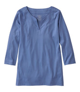 L.L.Bean Women's Pima Cotton Tunic, Three-Quarter-Sleeve Splitneck CLOTHING|SALE
