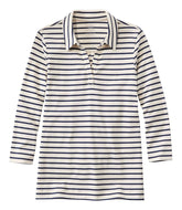 L.L.Bean Women's Pima Cotton Tee, Three-Quarter-Sleeve Polo Stripe CLOTHING