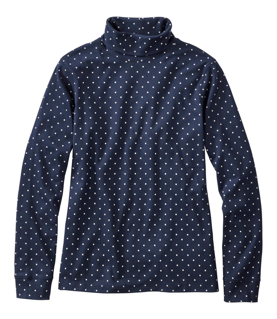 L.L.Bean Women's Interlock Turtleneck, Long-Sleeve Allover Print CLOTHING|SALE