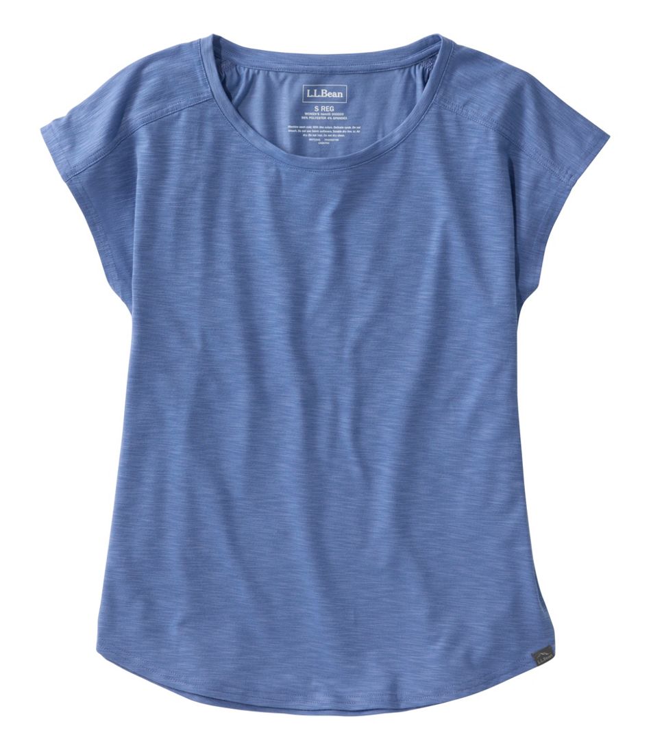L.L.Bean Women's Streamside Tee, Short-Sleeve Ruched Crew CLOTHING