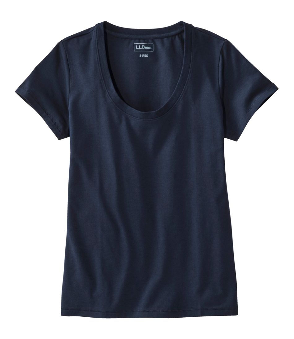 L.L.Bean Women's Soft Stretch Supima-Blend Tee, Scoopneck Short-Sleeve CLOTHING