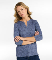 L.L.Bean Women's Tee, Three-Quarter-Sleeve Splitneck Tunic Print CLOTHING