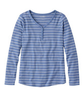 L.L.Bean Women's V-Neck Henley, Long-Sleeve Stripe CLOTHING|SALE