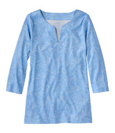 L.L.Bean Women's Pima Cotton Tunic, Three-Quarter-Sleeve Splitneck Print CLOTHING|SALE