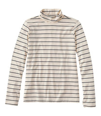 L.L.Bean Women's Soft Stretch Supima-Blend Tee, Turtleneck Stripe CLOTHING|SALE